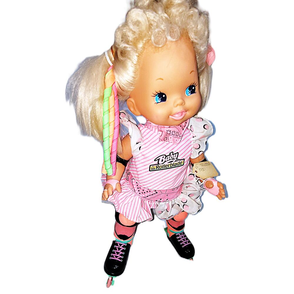 15" 1991 Vintage Mattel's Sweet & Sassy Retro Baby Rollerblade Doll~ She Works! - Picture 3 of 9